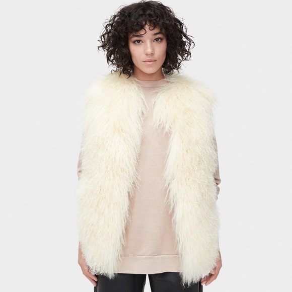 UGG Jackets & Blazers - UGG ABBEY MONGOLIAN SHEARLING VEST S